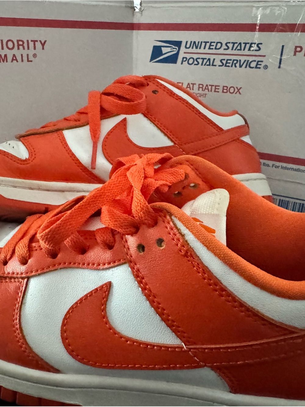 Nike Orange and White Low-Top Athletic Sneakers
